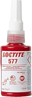 LOCTITE 577, Medium Strength Industrial Adhesive for Thread Sealing, Universal Liquid Adhesive for Pipes and Metal Threads, Chemically Resistant Thread Sealant, 50ml, Amber