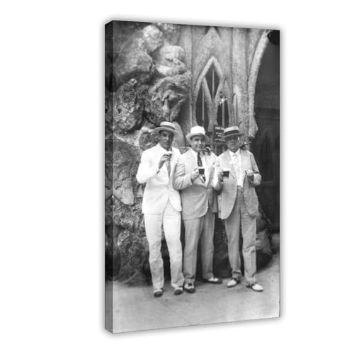 Toile Al Capone style vintage : Portrait Mobsters haute définition avec cadre