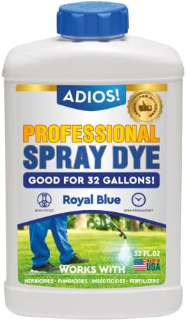 Adios! Professional Blue Spray Dye Marker, Makes 64 Gallons of Indicator for Grass and Lawn Care, Safe for Mixing (32oz)