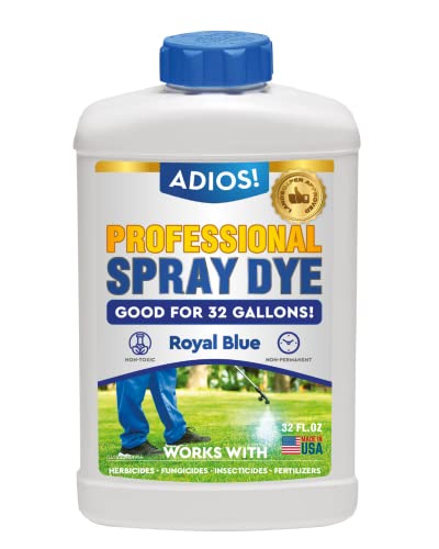 Adios! Professional Blue Spray Dye Marker, Makes 64 Gallons Of Indicator For Grass And Lawn Care, Safe For Mixing (32Oz) #TOP14