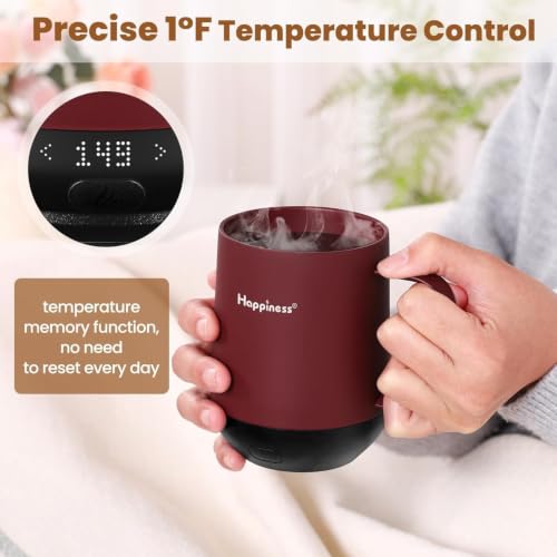 Image of Happiness Self-Heating Coffee Mug,12oz Temperature Control Smart Cup