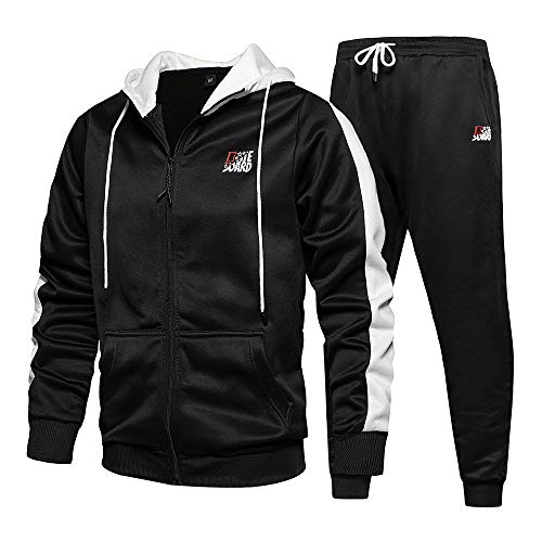 Aotorr Survêtement pour Hommes Ensemble Sweat à Capuche Zip de Jogging et Pantalon Cordon Sport Noir XL Cover