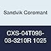 Sandvik Coromant CXS-04T098-03-3210R 1025 Carbide Insert with a Locating Pin for Exact Location in the Holder Reduces Indexing Time and Guarantees Being on Center, CXS-xxT098..R/L Tool Style, 0.0012" Radius (Pack of 1)