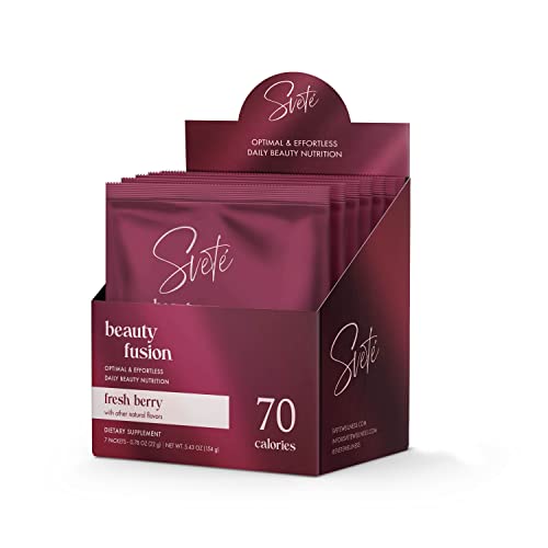 Hydrolyzed Multi Collagen + Hyaluronic Acid, Biotin, Vit C, Zinc, Probiotics, Coq10, Protein | Keto Beauty Supplement Powder For Women | Berry Flavor (7 Single Serve Packets) By Svete #TOP22