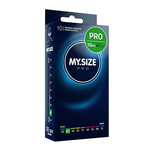MY.SIZE PRO 10 Préservatifs ÉLITE, taille 1, 47 mm - Latex Vytex de haute pureté, facile à ouvrir, 9 tailles différentes