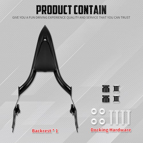 cooideamoto Passenger Sissy Bar One-piece Backrest Pad Fit For Harley Softail Fat Boy FLFBS 2018-2023 Breakout FXSB 2013-2023 Black by cooideamoto - Image 4