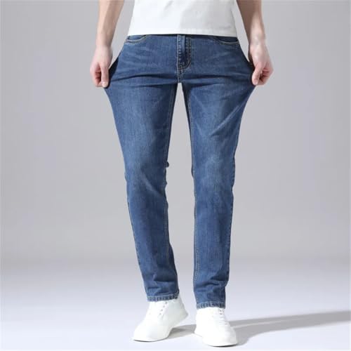 Men's Slim Straight Fit Jeans Stretch Denim Pants Lightweight Casual Regular Fitness Trousers for Everyday Wear3