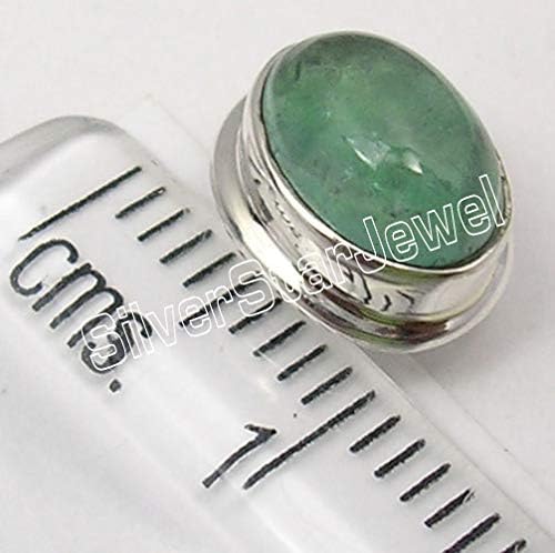 Genuine 6 x 8 mm Cabochon Apatite Stud Earrings 0.5" 925 Solid Silver - Image 3