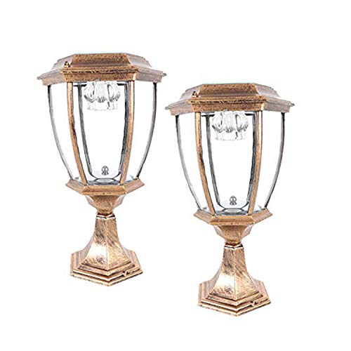 Flash Deals - 50% OFF 2 Pack Large Aluminum Solar Lamps,Solar Pillar Lights Outdoor Bronze Waterproof LED Landscape Light Copper Fence Post Solar Lantern for Brick Fence Deck or Patio (Bronze) Flash Deals - 50% OFF 2 Pack Large Aluminum Solar Lamps,Solar Pillar Lights Outdoor Bronze Waterproof LED Landscape Light Copper Fence Post Solar Lantern for Brick Fence Deck or Patio (Bronze)