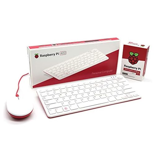 PepperTech Digital Raspberry Pi 400 Computer and Mouse Value Pack (U.S. Layout – Red/White)