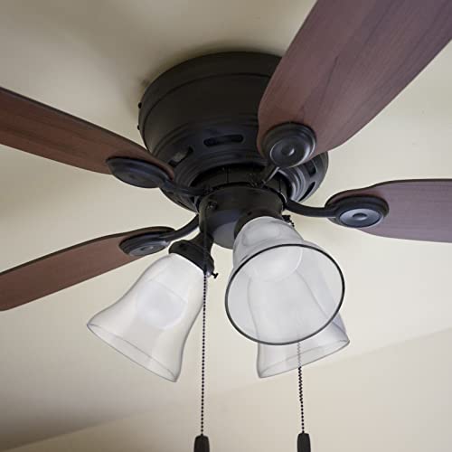 Image of Skelang 2 Pcs Ceiling Fan Light Shade, Lip Lamp shade, Bell Shape Light Fixture Globes Replacement, Clear