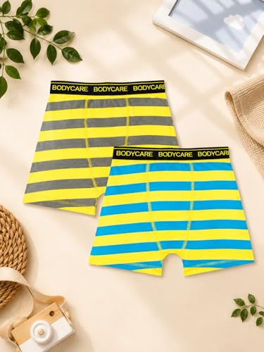 Image of BODYCARE Boys Cotton Solid Trunks Pack of 2 | Soft & Breathable Innerwear | Comfortable Elastic Waistband | Kids Underwear | Skin-Friendly Fabric
