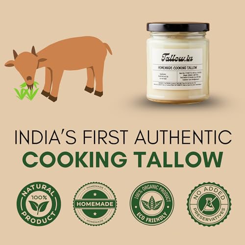 Image of Tallow.in Pure Cooking Tallow Mix | Homemade, Natural Animal Fat | Ideal for Frying, Keto Diet, Deep Cooking, 1000ml