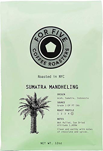 For Five Coffee Roasters - Sumatra Mandheling Tostado Oscuro Grano 12oz miniatura 1