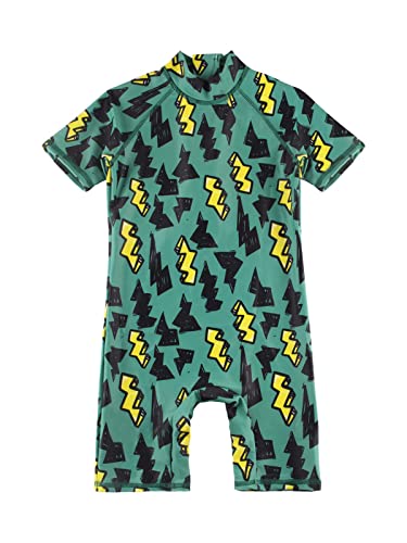 Baby Toddler Boys Bathing Suits One-Piece Zip Swimsuit Short Sleeve Rash Guard Swimwear Sunsuits With Upf50+ Sun Protection For Summer Beach (Lightning,3-6M) #TOP7