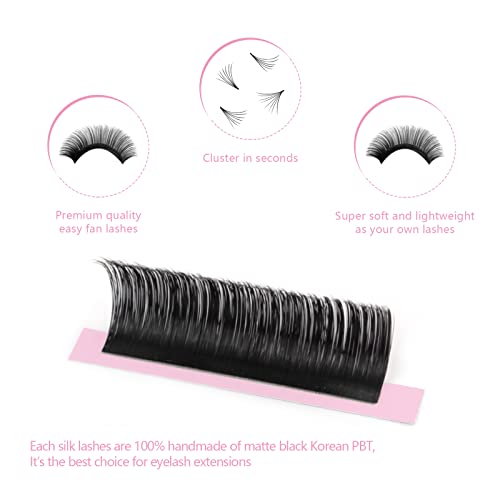 Oreola Self-Fanning Lashes Soft Volume Eyelash Extensions 1S Fast Flowering Fan Eye lashes for DIY Eyelashes Extensions Matte Black Simple D Curl 11mm - Image 4