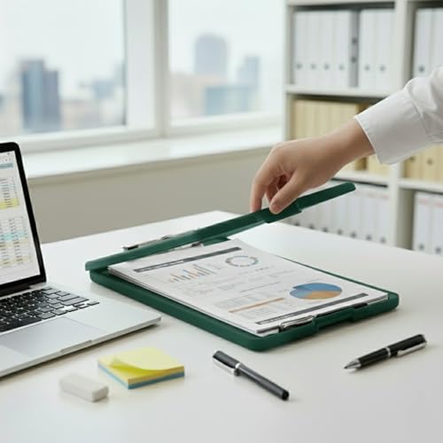 Image of oddpod Praise A4 Clip Pad /Clipboard with Storage Case for Paper and Document Storage 83002 (Pine Green)