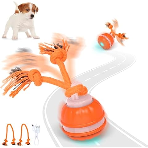 IOKHEIRA Interactive Dog Ball with Chew Ropes Cover