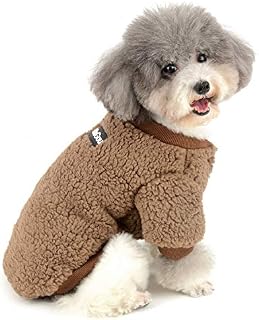 Zunea Small Dog Clothes Coat Winter Fleece Warm Puppy Jacket Apparel Chihuahua Sweater Clothing Pet Cat Doggie Boys Girls Jumper Brown M