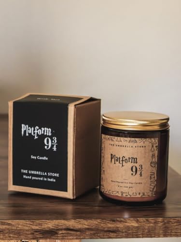 Image of THE UMBRELLA STORE HP Scented Candle, Platform 93 /4 Scented, Soy Wax Candle | Eco Friendly | Luxury Scented | Home Decor Candle