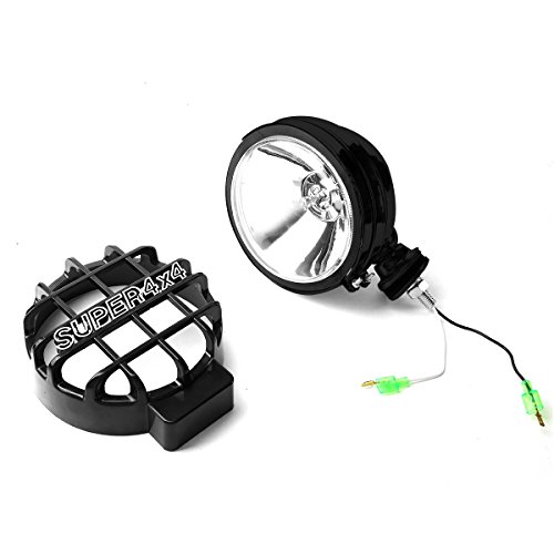 Image of Auto Dynasty 6 inch Round Fog Lights+Offroad Super 4X4 Guard+Switch Compatible with Grille /Brush /Bull bar (Clear Lens Black Housing)