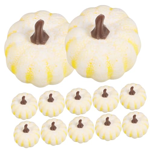 Kichvoe 12pezzi Zucche Artificiali Per Decorazioni Halloween e Ornamentali Per Ringraziamento Facili Trasportare Per Centrotavola e Decorazioni Stagionali