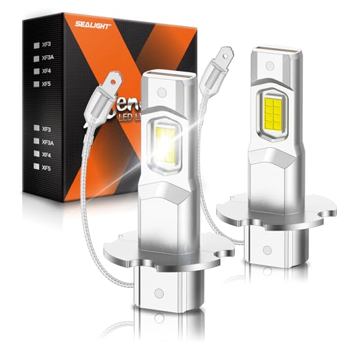 Image of SEALIGHT H3 LED Fog Light Bulbs, 6000K Cool White 18000LM Super Penetration H3 LED Bulb, 1:1 Mini Size, Plug n Play, H3ll Bulb Light for Fog Lamp, DRL, Pack of 2