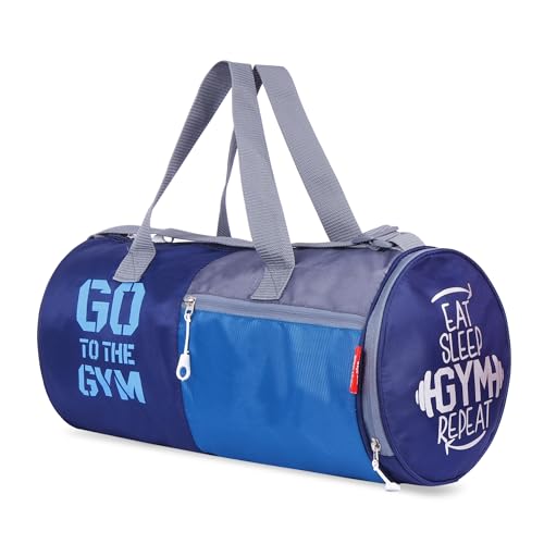 Image of Unisex Duffle Bag Gym Bag Workout Duffle Athletic Duffle Bag Gender-Neutral Gym Bag(Dark Blue & Light Blue)