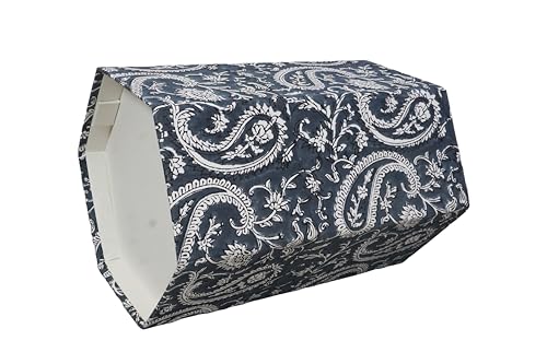 Image of Generic 3.3 Gallon Cotton Hand Block Printed Paper Waste Basket |Small Decorative Trash Can for Housewarming Gifts in Living Room, Bedroom, Bathroom | Eco-Friendly, Plastic-Free (1, DARK BLUE MUKAT)