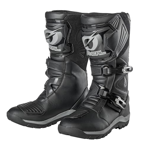 O'NEAL | Motorradstiefel | Enduro Adventure | Robuster & wasserdichter Tourenstiefel, Metallverstärkte Innensohle, Austauschbares Fußbett | Sierra Pro Boot | Erwachsene | Schwarz | Größe 44
