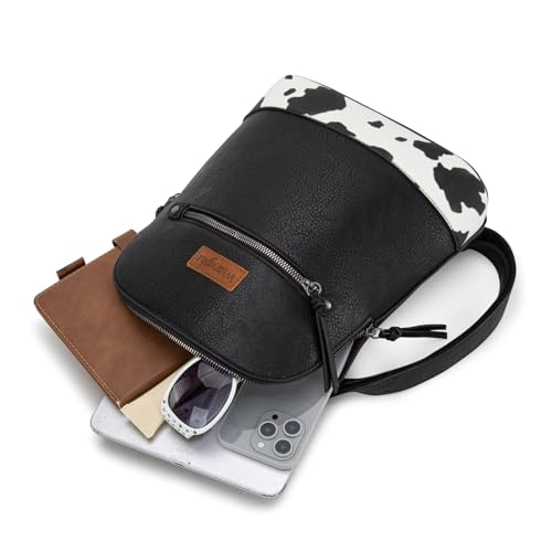 Image of Montana West Wrangler Backpack Purse for Women Mini Backpack Purse Cute Ladies Bookbag Travel Work Daypacks Bags WG-BG-186-9116-COW-BK