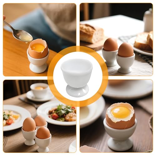 Hongoen 9 Stück Eierbecher Porzellan,Eierbecher Keramik,Eierbecher Porzellan Eierbecher Set,PP-Material Round Egg Cups 4.4 X 4.6 cm,Frühstück Eierhalter Geschirr,EierStänder Eierhalter für Hart – Bild 6