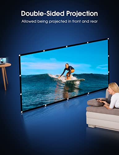 Projector Screen 100 Inch, Portable Movie Screen 16:9 HD 4K Foldable Theatre Cinema Screen, Double Sided Projection Screen for Outdoor School Home Office, 221cm(W) X 125cm(H) Projector Screen 100 Inch, Portable Movie Screen 16:9 HD 4K Foldable Theatre Cinema Screen, Double Sided Projection Screen for Outdoor School Home Office, 221cm(W) X 125cm(H)