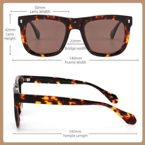Polarized Sunglasses for Men,Acetate frame,HD Lens,UV400 Protection,Fashion Square Driving Glasses3