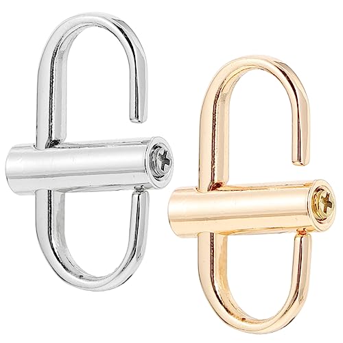 Angoily 4pcs Metal Chain Bag Adjustment Buckles Durable Strap Shortener Accessories for DIY Belts Backpacks Luggage with Screw Fastening in Light Gold and White