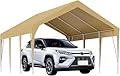 12 x 20FT Heavy Duty Carport Canopy, Waterproof UV Resistant Portable Garage, Outdoor Car Storage Shed for Car, Motorcycle, Bike, Garden, Outdoor Events, All Weather Garage Shelter