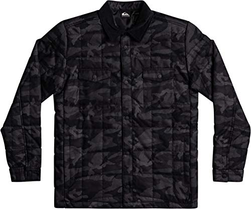 Quiksilver Men's Jacket, Black CAMO Broken Nose, XXL
