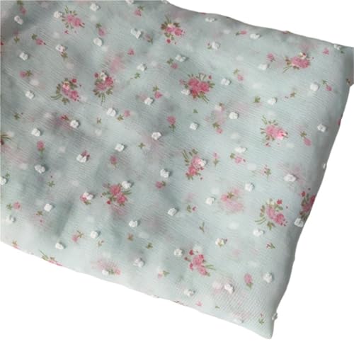Tissu mousseline de soie fluide anti-plis bleu clair pour coudre une robe