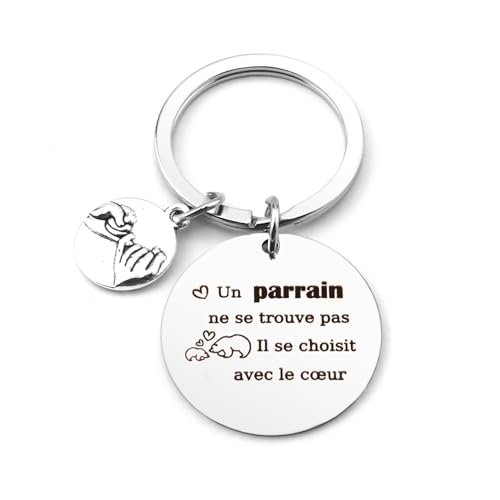 ItkFresh Cadeau Parrain Anniversaire Porte Cle Cadeau pour Parrain Annonce Noel Original