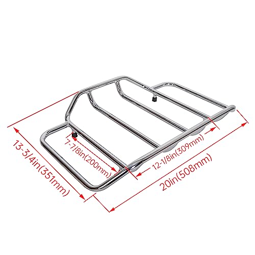 Image of ECOTRIC Chopped Motorcycle Storage Trunk Touring Trunk Tail Box w /Top Rack Compatible with 2014-2024 Harley Touring Models (2 Packages)