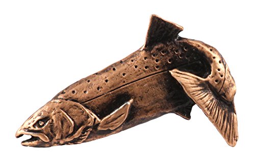 Coho Salmon, Fish Pin, Copper Plated, FC048 1 1/2”, Leaping Silver Salmon, Fishing, Lapel Pin Jumping, Hat, Pins, Brooch, Brooches, Jewelry, Gift, 100% Handmade in the USA, 200 Fish Designs Available.