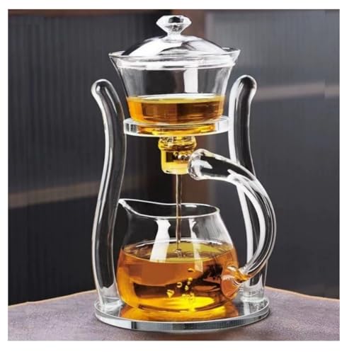 GUIXIAOGUO アフタヌーンティーセット ゲストティーセット ティーポット 耐熱ガラス ガラス耐熱ティーポット ティーカップセット 茶こし付き 湯飲み茶碗 茶海 湯冷まし 蓋碗 中国茶器 おしゃれ 工夫茶器 業務用 来客用 家庭用 (08)