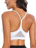 RUNNING GIRL Sports Bras for Women,Y-Back Workout Bras Padded Supportive White Sports Bra Plue Size(WX2915White,XXL)