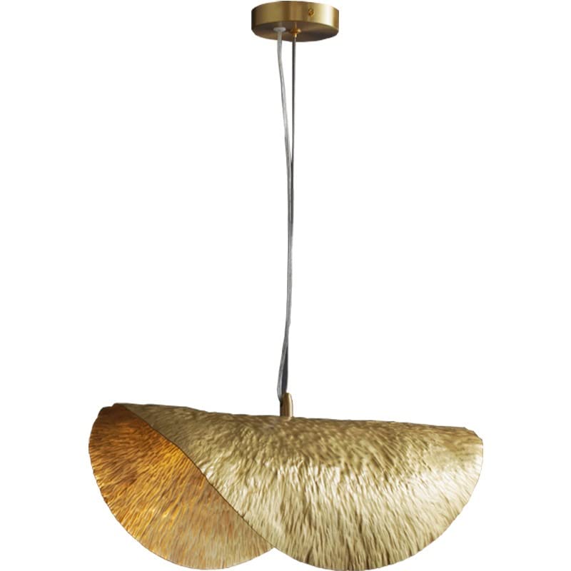 Lustre en cuivre feuille de lotus déco artistique pour bar et salon