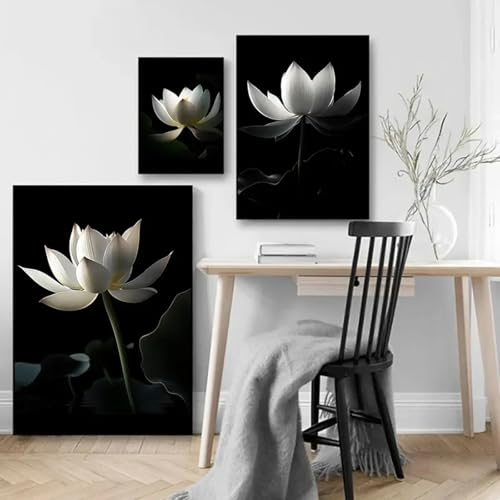 Impressions sur toile HD étang de lotus blanc affiches d'art premium