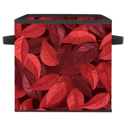 Grand bac de rangement cube pliable rouge pour étagères et placard - 2
