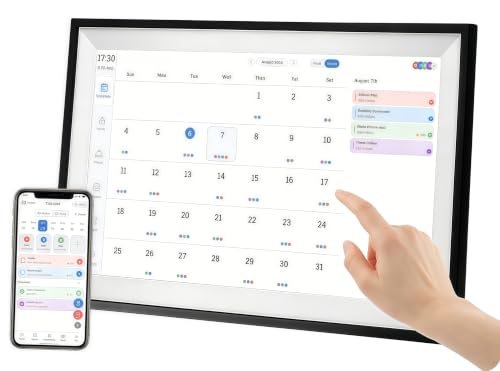 Digital Wall Calendar, 10.1 inch 1080*800 IPS, Touch Screen Electric Home Organizor, Family Chore Charts and Meal Planner, Interactive Display schedule, Desk and Wall Mounted, Smart Electronic Calendars with Free App (10.1 inch)