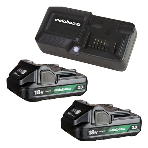 Metabo HPT 2-Pack 18V Batteries + Charger Kit UC18YKSLQBYM