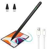 Interrupteur intelligent et protection anti-erreur sur tout l'écran : Ce stylet i-pad ne nécessite aucun appairage Bluetooth ; il suffit de tapoter deux fois sur la pointe pour l'allumer ou l'éteindre. Il s'éteint automatiquement après 30 minutes d'inactivité pour économiser la batterie. Des voyants lumineux (rouge pendant la charge, bleu pendant l'utilisation, vert fixe lorsque la batterie est complètement chargée) vous permettent de contrôler le niveau de la batterie. La technologie anti-erreur tactile sur tout l'écran permet un contact direct avec la paume de la main pour dessiner, esquisser et écrire, offrant ainsi une expérience utilisateur confortable