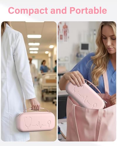 Image of ProCase Stethoscope Case for 3M Littmann Classic III & Cardiology IV -Pink | Hard Protective Carrying Bag Fits MDF, ADC, Omron Stethoscopes, Medical Storage Organizer for Nurses & Nursing Students